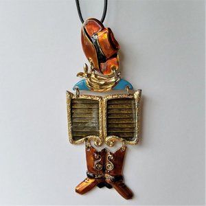 Vintage Don Lin Saloon Cowboy Brooch